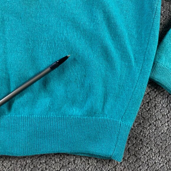Vintage Ballantyne of Peebles Cashmere Cardigan Sweater Womens 36 Teal Turquoise - Picture 7 of 14